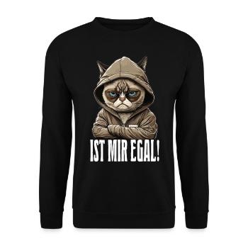 Ist mir egal - Mitarbeiter Arbeitskollegen - Unisex Pullover - Schwarz - Vorne - Alina (178cm) & Michal (187cm)