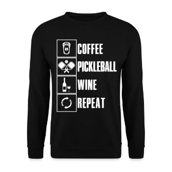 Café Pickleball Vin Ripeat Dicton pour cornichon - Sweat-shirt Unisexe - noir - Devant - Alina (178cm) & Michal (187cm)