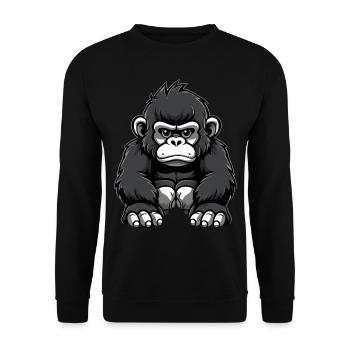 Niedlicher Affe für Kinder für Kinder - Unisex Pullover - Schwarz - Vorne - Alina (178cm) & Michal (187cm)