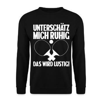 Table Tennis Pingpong Outfit Tischtennisspieler - Unisex Pullover - Schwarz - Vorne - Alina (178cm) & Michal (187cm)