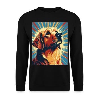 Labrador Dogs Maman et Labfather Papa Golden - Sweat-shirt Unisexe - noir - Devant - Alina (178cm) & Michal (187cm)