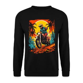 Tenue de motard de motocross pour les tours à moto - Sweat-shirt Unisexe - noir - Devant - Alina (178cm) & Michal (187cm)