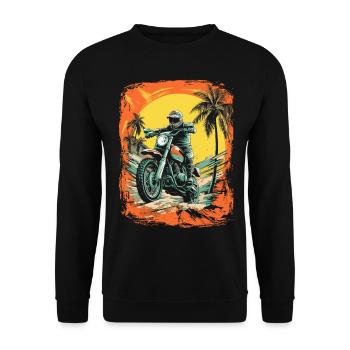 Tenue de motard de motocross pour les tours à moto - Sweat-shirt Unisexe - noir - Devant - Alina (178cm) & Michal (187cm)