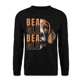 Beagle Lover Géométrie Beagle Art - Sweat-shirt Unisexe - noir - Devant - Alina (178cm) & Michal (187cm)