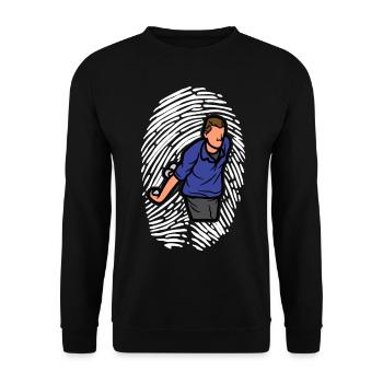 DNA Boule Fingerprint Bouler Boule Boules - Sweat-shirt Unisexe - noir - Devant - Alina (178cm) & Michal (187cm)