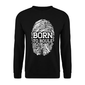 Néant Bouler d’empreintes digitales Born To Boule - Sweat-shirt Unisexe - noir - Devant - Alina (178cm) & Michal (187cm)