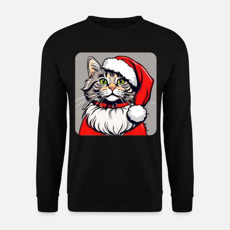 Chat de Noël mignon - Sweat-shirt Unisexe - noir