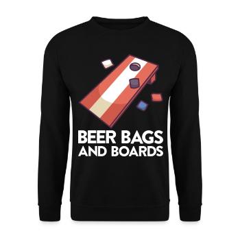 Jeu de Cornhole Tenue de trou de maïs avec Cornhole - Sweat-shirt Unisexe - noir - Devant - Alina (178cm) & Michal (187cm)