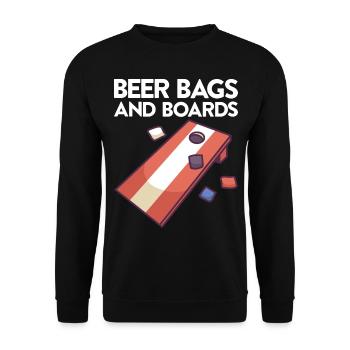 Jeu de Cornhole Tenue de trou de maïs avec Cornhole - Sweat-shirt Unisexe - noir - Devant - Alina (178cm) & Michal (187cm)