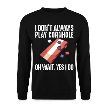 Jeu de Cornhole Tenue de trou de maïs avec Cornhole - Sweat-shirt Unisexe - noir - Devant - Alina (178cm) & Michal (187cm)