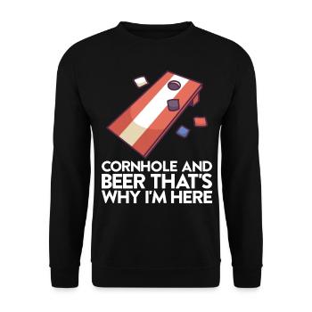 Jeu de Cornhole Tenue de trou de maïs avec Cornhole - Sweat-shirt Unisexe - noir - Devant - Alina (178cm) & Michal (187cm)