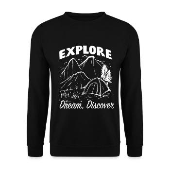 Dicton de feu de camp de camping - Sweat-shirt Unisexe - noir - Devant - Alina (178cm) & Michal (187cm)