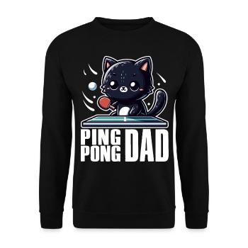 Table Tennis Katze Pingpong Black Cat Dad Outfit - Sweat-shirt Unisexe - noir - Devant - Alina (178cm) & Michal (187cm)