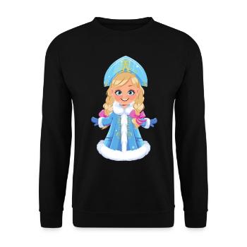 Ded Moroz Snegurotschka russischer Weihnachtsmann - Unisex Pullover - Schwarz - Vorne - Alina (178cm) & Michal (187cm)
