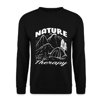 Dicton de feu de camp de camping - Sweat-shirt Unisexe - noir - Devant - Alina (178cm) & Michal (187cm)