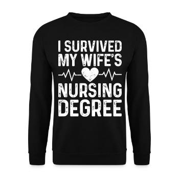 I graduated from nursing school - Unisex Sweatshirt - black - Front - Alina (178cm) & Michal (187cm)