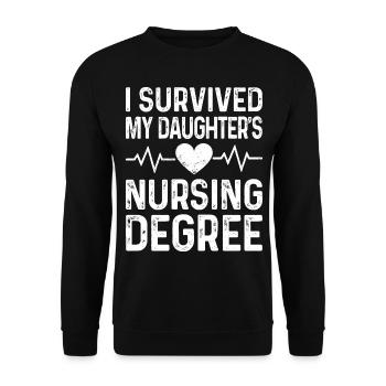 I graduated from nursing school - Unisex Sweatshirt - black - Front - Alina (178cm) & Michal (187cm)