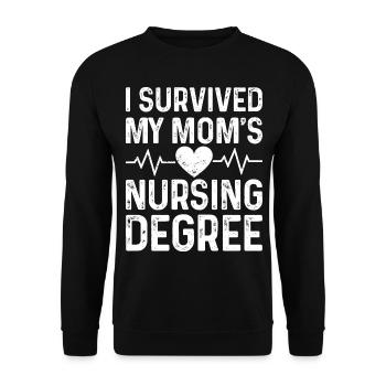 I graduated from nursing school - Unisex Sweatshirt - black - Front - Alina (178cm) & Michal (187cm)
