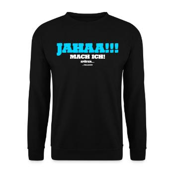 Lustig Spruch Geschenkidee - Unisex Pullover - Schwarz - Vorne - Alina (178cm) & Michal (187cm)