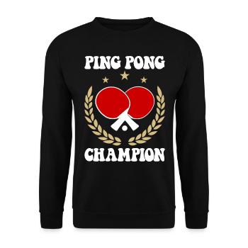 Ping Pong Champion Design Tennis de table et - Sweat-shirt Unisexe - noir - Devant - Alina (178cm) & Michal (187cm)