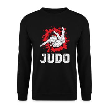 judo - Unisex Sweatshirt - black - Front - Alina (178cm) & Michal (187cm)
