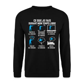 Partir à la chasse - Sweat-shirt Unisexe - noir - Devant - Alina (178cm) & Michal (187cm)