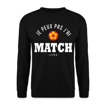 Je peux pas j ai Match football Lens - Sweat-shirt Unisexe - noir - Devant - Alina (178cm) & Michal (187cm)