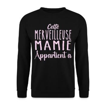 Cette merveilleuse mamie appartient à personnalisé - Sweat-shirt Unisexe - noir - Devant - Alina (178cm) & Michal (187cm)