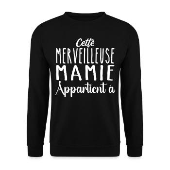 Cette merveilleuse mamie appartient à personnalisé - Sweat-shirt Unisexe - noir - Devant - Alina (178cm) & Michal (187cm)