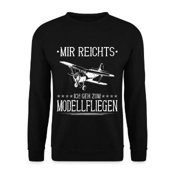 Mir Reichts Modell Fliegen Piloten Modellflugzeug - Unisex Pullover - Schwarz - Vorne - Alina (178cm) & Michal (187cm)