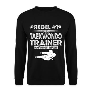 Taekwondo Kampfsport Der Taekwondotrainer - Unisex Pullover - Schwarz - Vorne - Alina (178cm) & Michal (187cm)
