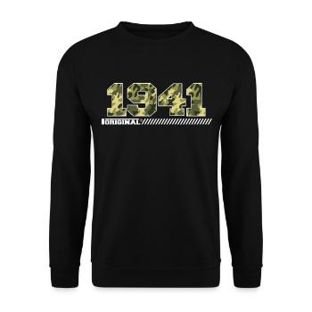 Cadeau d’anniversaire 1941 Vintage 1941 Armée - Sweat-shirt Unisexe - noir - Devant - Alina (178cm) & Michal (187cm)