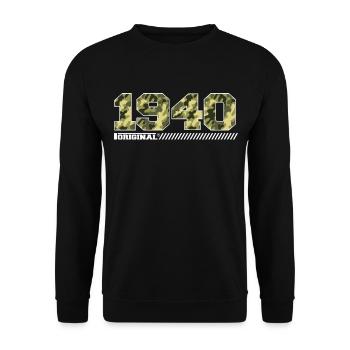 1940 Anniversary Gift Vintage 1940's Army - Unisex Sweatshirt - black - Front - Alina (178cm) & Michal (187cm)
