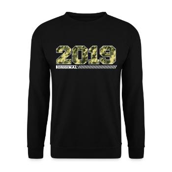 2019 Cadeau Anniversaire Vintage 2019 Armée - Sweat-shirt Unisexe - noir - Devant - Alina (178cm) & Michal (187cm)