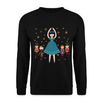Klara Nussknacker Figur Prinz Ballett Weihnachts - Unisex Pullover - Schwarz - Vorne - Alina (178cm) & Michal (187cm)