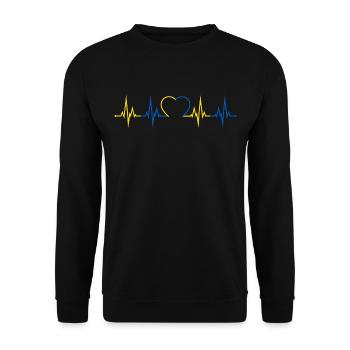 Ukraine heartbeat - Unisex Sweatshirt - black - Front - Alina (178cm) & Michal (187cm)