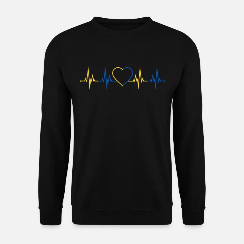 Herzschlag Ukraine - Unisex Pullover - Schwarz