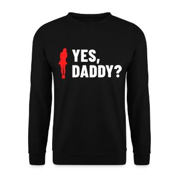 Yes Daddy | BDSM unterwürfiges Daddy Shirt - Unisex Pullover - Schwarz - Vorne - Alina (178cm) & Michal (187cm)