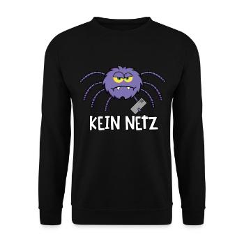 Spinne kein Netz - Unisex Pullover - Schwarz - Vorne - Alina (178cm) & Michal (187cm)