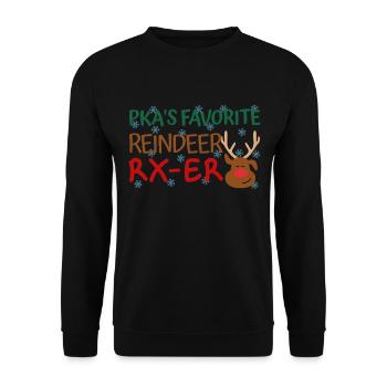 PKA Weihnachten favorite Reindeer - Unisex Pullover - Schwarz - Vorne - Alina (178cm) & Michal (187cm)