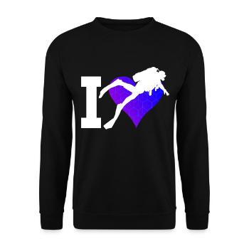 Scuba Taucher Taucher Tauchen Damen Diver - Unisex Pullover - Schwarz - Vorne - Alina (178cm) & Michal (187cm)