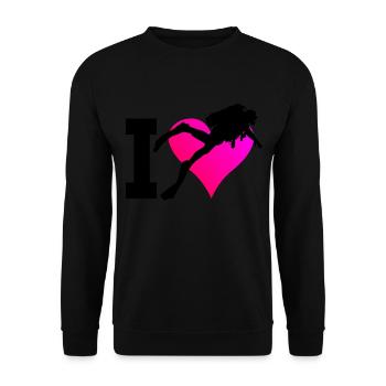 Scuba Diving Scuba Divers Diving Ladies - Unisex Sweatshirt - black - Front - Alina (178cm) & Michal (187cm)