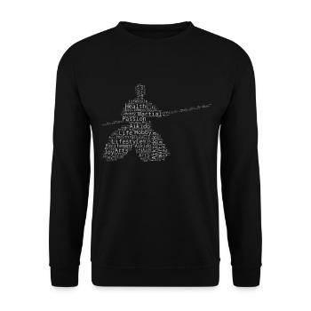 Aikidoka Herren Martial Arts Damen Aikido Kampfspo - Unisex Pullover - Schwarz - Vorne - Alina (178cm) & Michal (187cm)