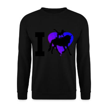 Body Control Gymnastique équine masculine - Sweat-shirt Unisexe - noir - Devant - Alina (178cm) & Michal (187cm)