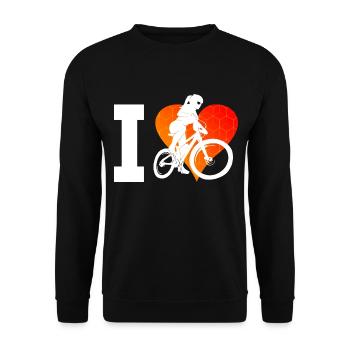 MTB Radfahrer Radfahren Radsport Damen Herren - Unisex Pullover - Schwarz - Vorne - Alina (178cm) & Michal (187cm)