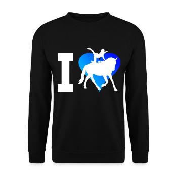 Pferdeperformance Kunstturnen auf dem Pferd - Unisex Pullover - Schwarz - Vorne - Alina (178cm) & Michal (187cm)