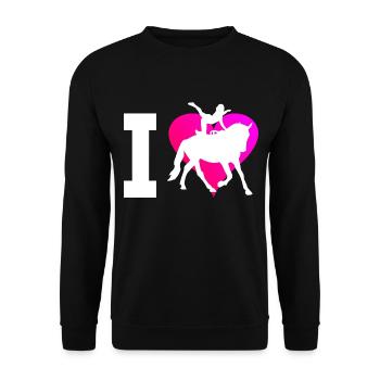Kunstturnen auf dem Pferd Sportliche Disziplin - Unisex Pullover - Schwarz - Vorne - Alina (178cm) & Michal (187cm)