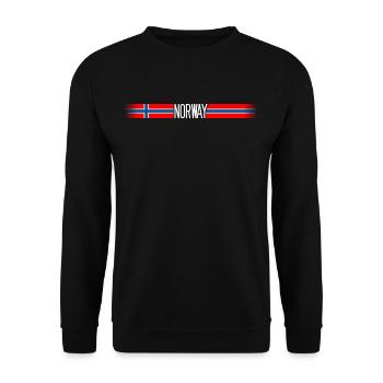 Norwegen Flaggen/Banner 004 AllroundDesigns - Unisex Pullover - Schwarz - Vorne - Alina (178cm) & Michal (187cm)