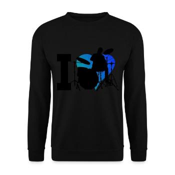 Drum Kit Men's Drummer Women Drums - Unisex Sweatshirt - black - Front - Alina (178cm) & Michal (187cm)