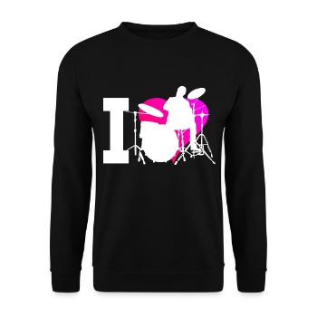 Drums Drummer Drum Kit Men's DrumMing - Unisex Sweatshirt - black - Front - Alina (178cm) & Michal (187cm)